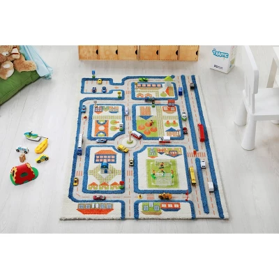 39"x59" Traffic Blue 3D Play Rug - IVI - Image 2