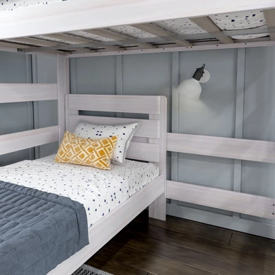 Max & Lily Farmhouse Twin Over Twin L-Shaped Bunk Bed - Image 2