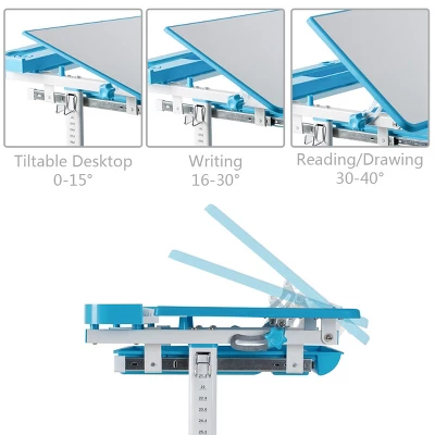 Costway Height Adjustable Children's Desk Chair Set Multifunctional Study Drawing - Image 5