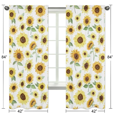 2pc Sweet Jojo Designs Sunflower Window Panel - Image 4