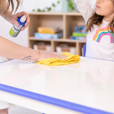 ECR4Kids Rectangle Dry-Erase Activity Table With 2 Adjustable Chairs, 3-Piece - Image 5