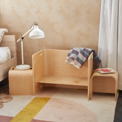 ECR4Kids Bentwood Multipurpose Table And Chair Set, Kids Furniture, Natural, 3-Piece - Image 7