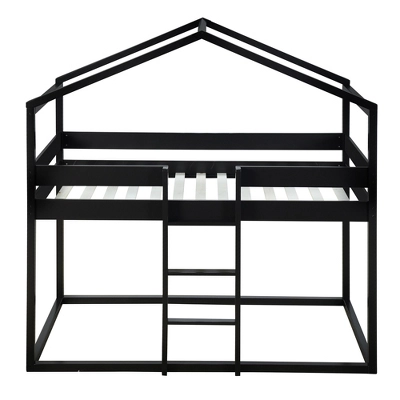 Wood Twin Over Twin Bunk Bed With Tent-ModernLuxe - Image 5