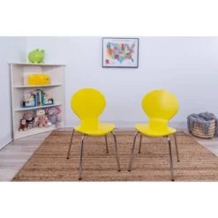 Set Of 2 Kids' Bentwood Chairs With Chrome Legs - Gift Mark