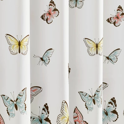2pc Flutter Butterfly Window Curtain Set Pink - Lush Décor - Image 2