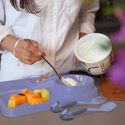 2pc Plastic Unicorns Utensil Set - Dinneractive - Image 3