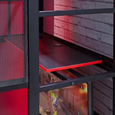 Twin Battle Den Gaming Bunk Bed With TV Mount Black - X Rocker - Image 5