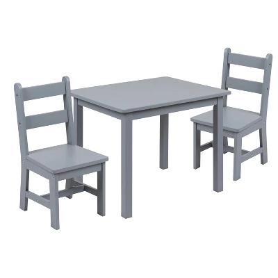Emma And Oliver Kids 3 Piece Solid Hardwood Table And Chair Set For Playroom, Kitchen - Image 16