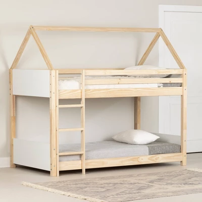 Sweedi House Bunk Beds White/Natural - South Shore