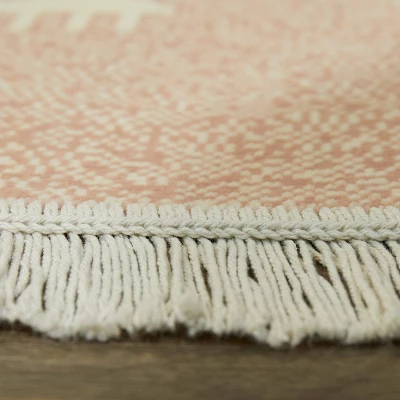 Chana Tribal Flatweave Kids' Rug Pink - Balta Rugs - Image 4