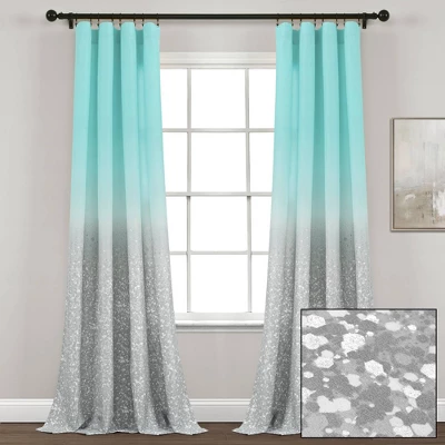 52"x84" Set Of 2 Glitter Ombre Metallic Print Window Curtain Panels - Lush Décor - Image 6