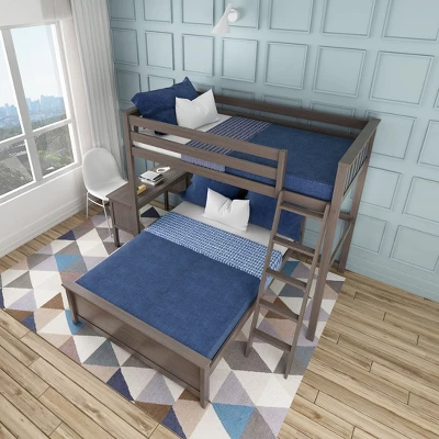 Max & Lily L-Shaped Twin Over Full Bunk Bed With Desk - Image 4