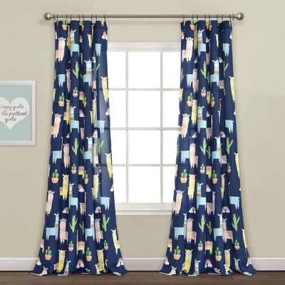 52"x84" Make A Wish Southwest Llama Cactus Window Curtain Panels Set - Lush Décor - Image 5