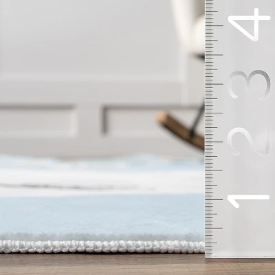 NuLOOM Adalynn Sleepy Cat Kids Machine Washable Area Rug - Image 2