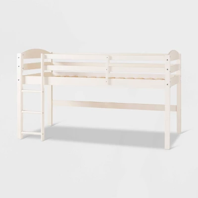 Twin Solid Pine Wood Low Loft Bed White - Saracina Home - Image 2