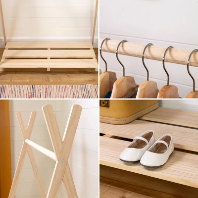 Sweedi Scandinavian Kids' Clothes Rack Natural Wood - South Shore - Image 4