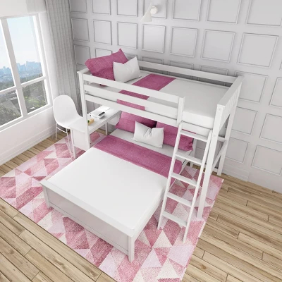 Max & Lily L-Shaped Twin Over Full Bunk Bed With Desk - Image 3