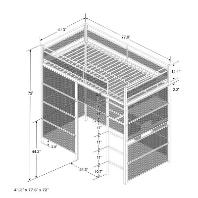 Twin Battle Den Gaming Bunk Bed With TV Mount Black - X Rocker - Image 12