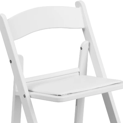 Emma And Oliver 2 Pack Kids White Resin Folding Event Party Chair With Vinyl Padded Seat - Image 5