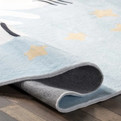 NuLOOM Adalynn Sleepy Cat Kids Machine Washable Area Rug - Image 3
