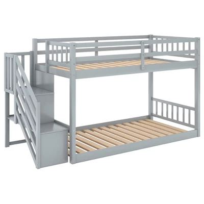 Twin Over Twin Bunk Bed With Storage Ladder - ModernLuxe - Image 3