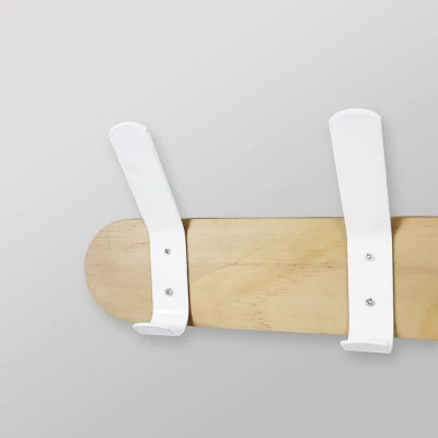 Metal And Wood Hanging Kids' Wall Hooks White - Pillowfort™ - Image 2