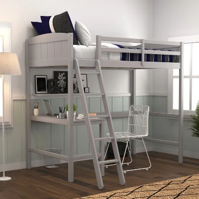 Twin Alexis Wood Arch Loft Bed With Desk - Hillsdale Furniture - Image 14