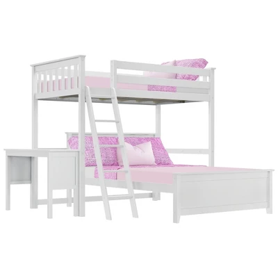 Max & Lily L-Shaped Twin Over Full Bunk Bed With Desk - Image 5