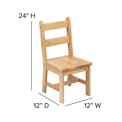 Emma And Oliver Kids 3 Piece Solid Hardwood Table And Chair Set For Playroom, Kitchen - Image 11
