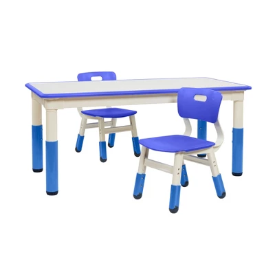 ECR4Kids Rectangle Dry-Erase Activity Table With 2 Adjustable Chairs, 3-Piece - Image 7