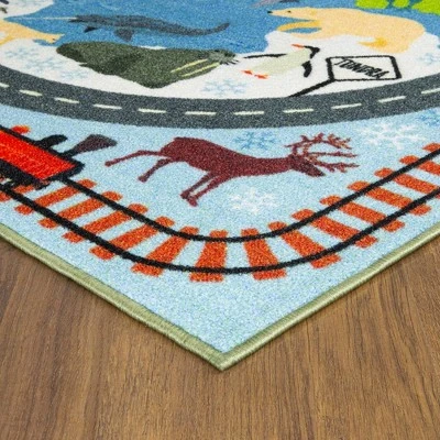 KC CUBS Boy & Girl Kids Animal Safari Car Vehicle Traffic Road Educational Learning & Game Play Nursery Bedroom Classroom Rug Carpet - Image 4
