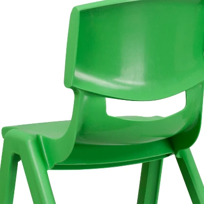 Emma And Oliver 2 Pack Plastic Stackable School Chair With 15.5"H Seat - Image 5