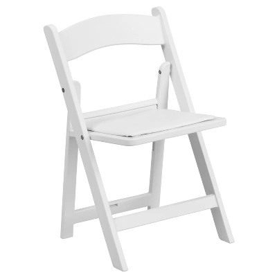 Emma And Oliver 2 Pack Kids White Resin Folding Event Party Chair With Vinyl Padded Seat - Image 10