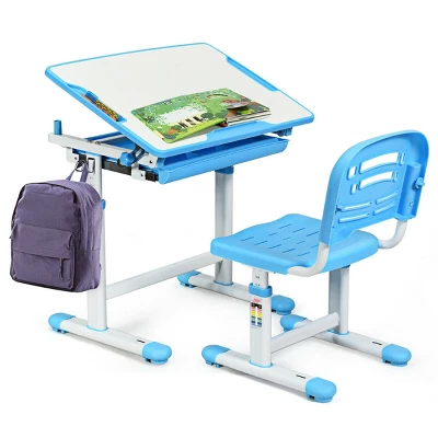 Costway Height Adjustable Children's Desk Chair Set Multifunctional Study Drawing - Image 10