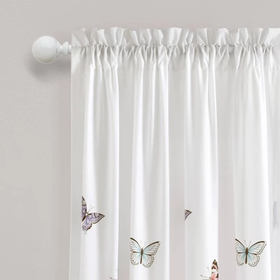 2pc Flutter Butterfly Window Curtain Set Pink - Lush Décor