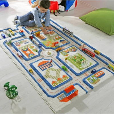 39"x59" Traffic Blue 3D Play Rug - IVI - Image 3