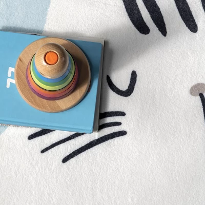 NuLOOM Adalynn Sleepy Cat Kids Machine Washable Area Rug - Image 5