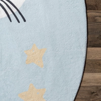 NuLOOM Adalynn Sleepy Cat Kids Machine Washable Area Rug - Image 4