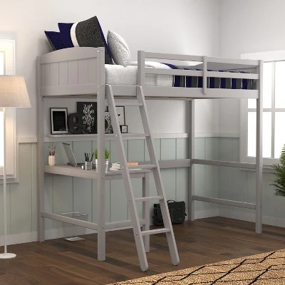 Twin Alexis Wood Arch Loft Bed With Desk - Hillsdale Furniture - Image 13