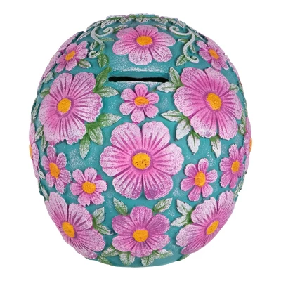 Northlight 7.75" Blue And Pink Day Of The Dead Skull Coin Bank - Image 4