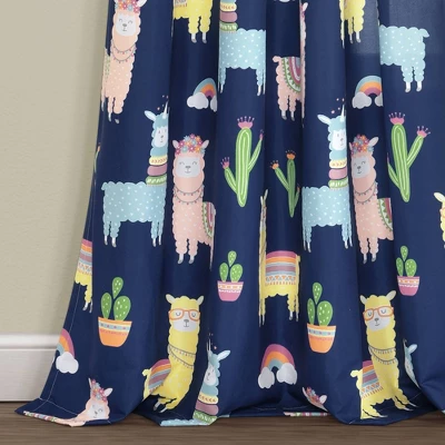 52"x84" Make A Wish Southwest Llama Cactus Window Curtain Panels Set - Lush Décor - Image 3