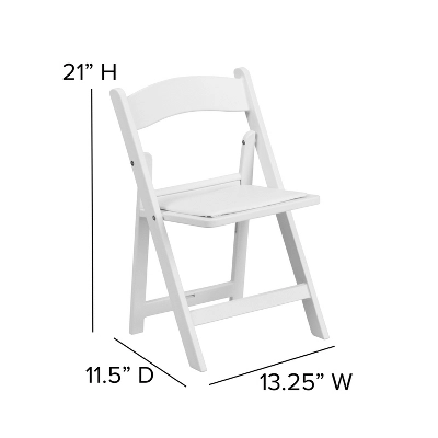 Emma And Oliver 2 Pack Kids White Resin Folding Event Party Chair With Vinyl Padded Seat - Image 4